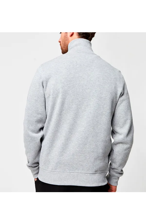 Lacoste Zip Knit Pullover Grey