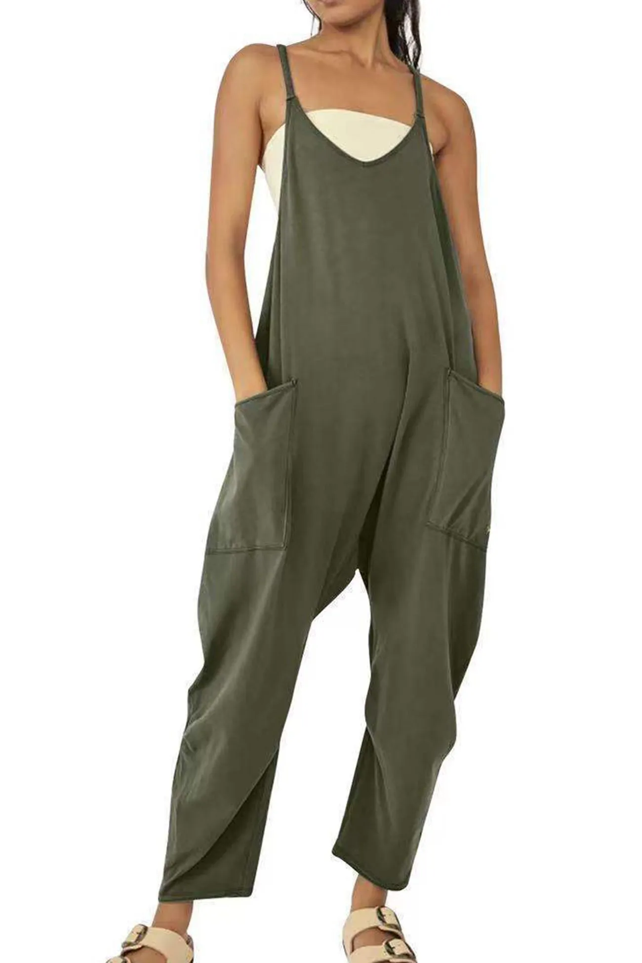 Large Pocket Cami Jumpsuits