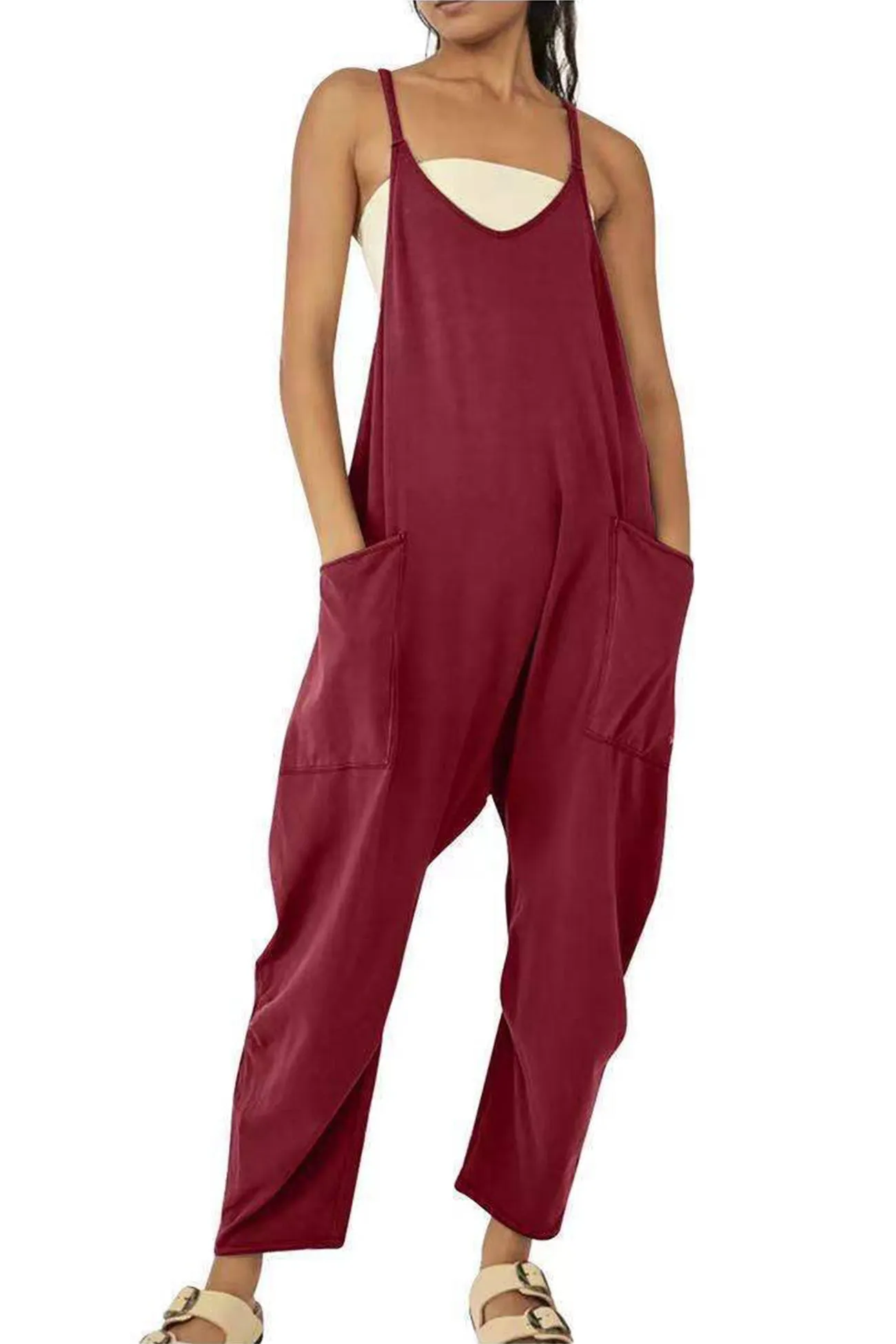 Large Pocket Cami Jumpsuits