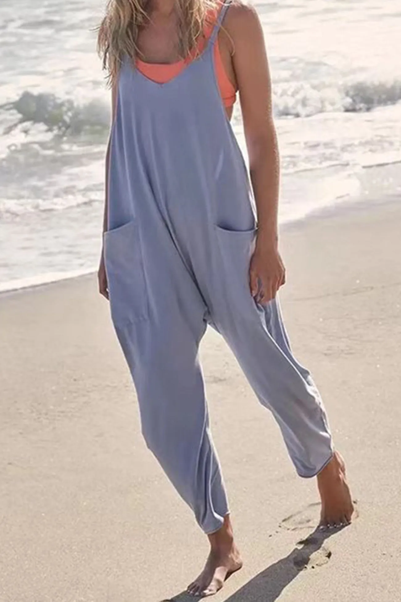 Large Pocket Cami Jumpsuits