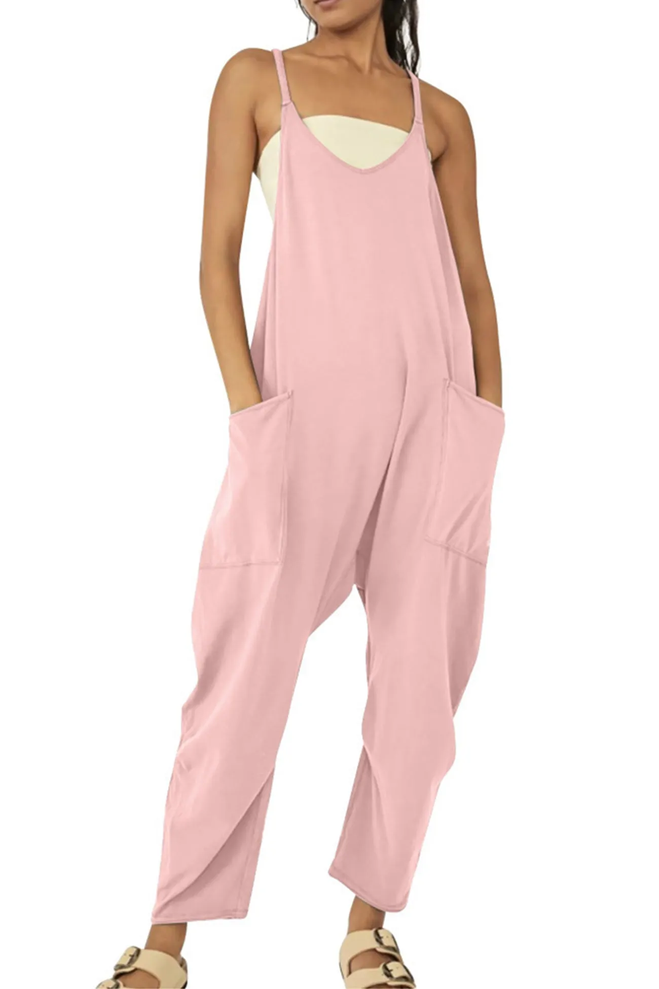 Large Pocket Cami Jumpsuits