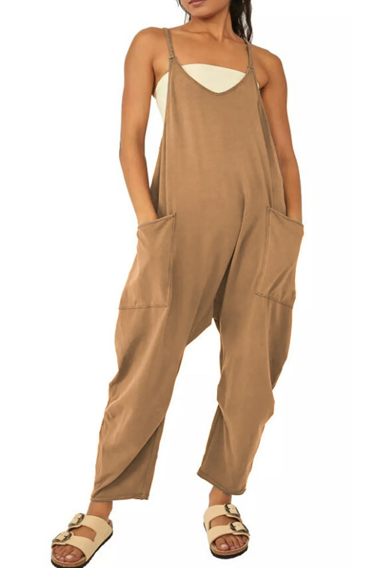 Large Pocket Cami Jumpsuits