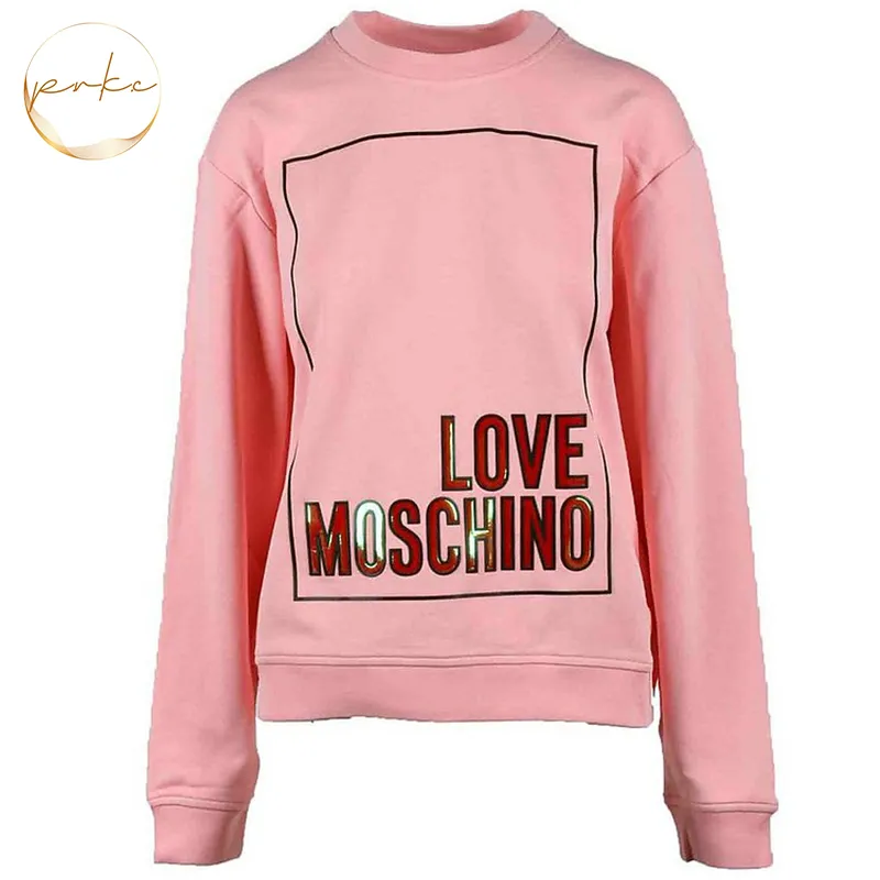 Love Moschino  |Crew Neck Cotton Logo Hoodies & Sweatshirts