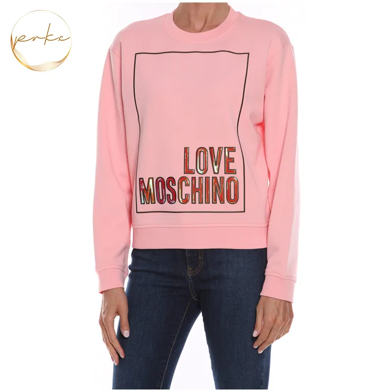 Love Moschino  |Crew Neck Cotton Logo Hoodies & Sweatshirts