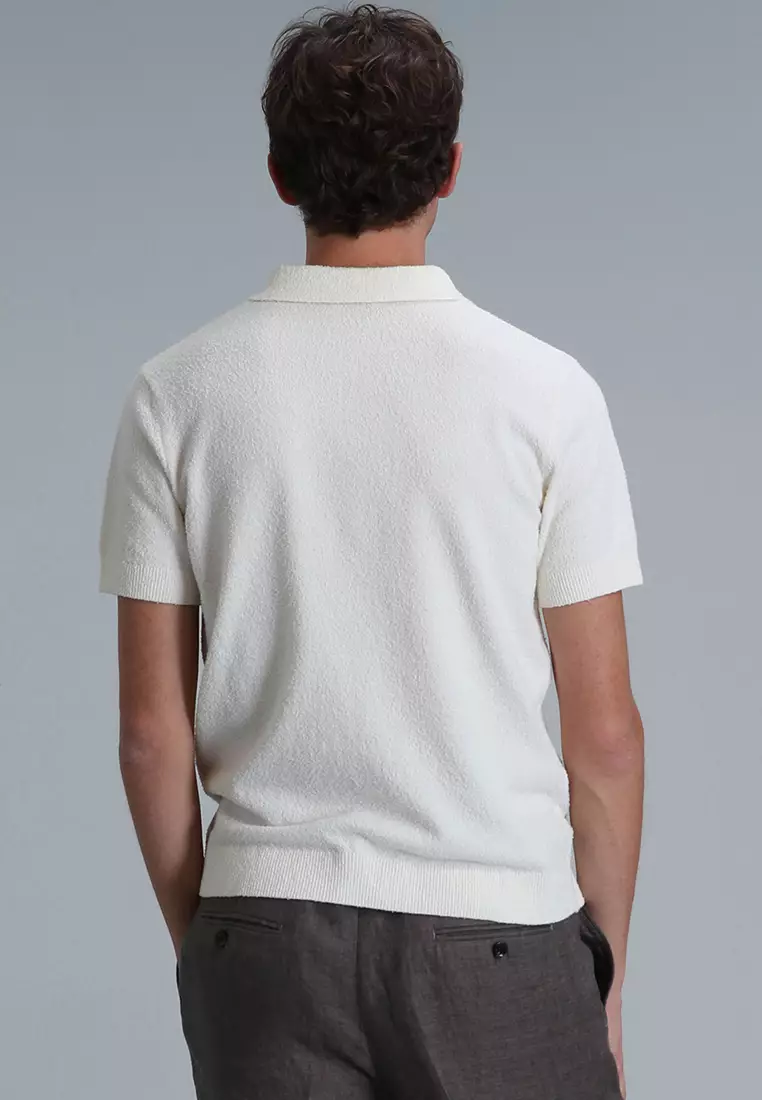 LUFIAN Textured Polo Sweater