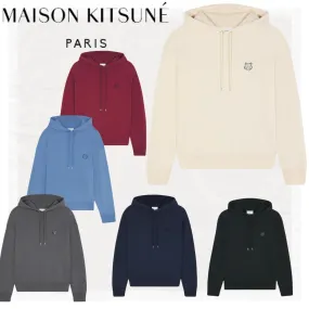 MAISON KITSUNE  |Long Sleeves Plain Cotton Designers Hoodies