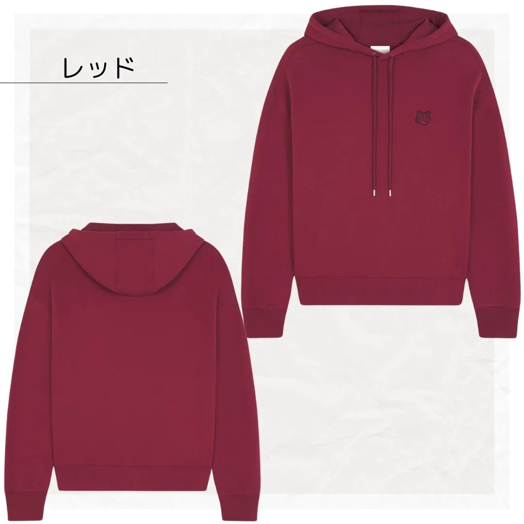 MAISON KITSUNE  |Long Sleeves Plain Cotton Designers Hoodies