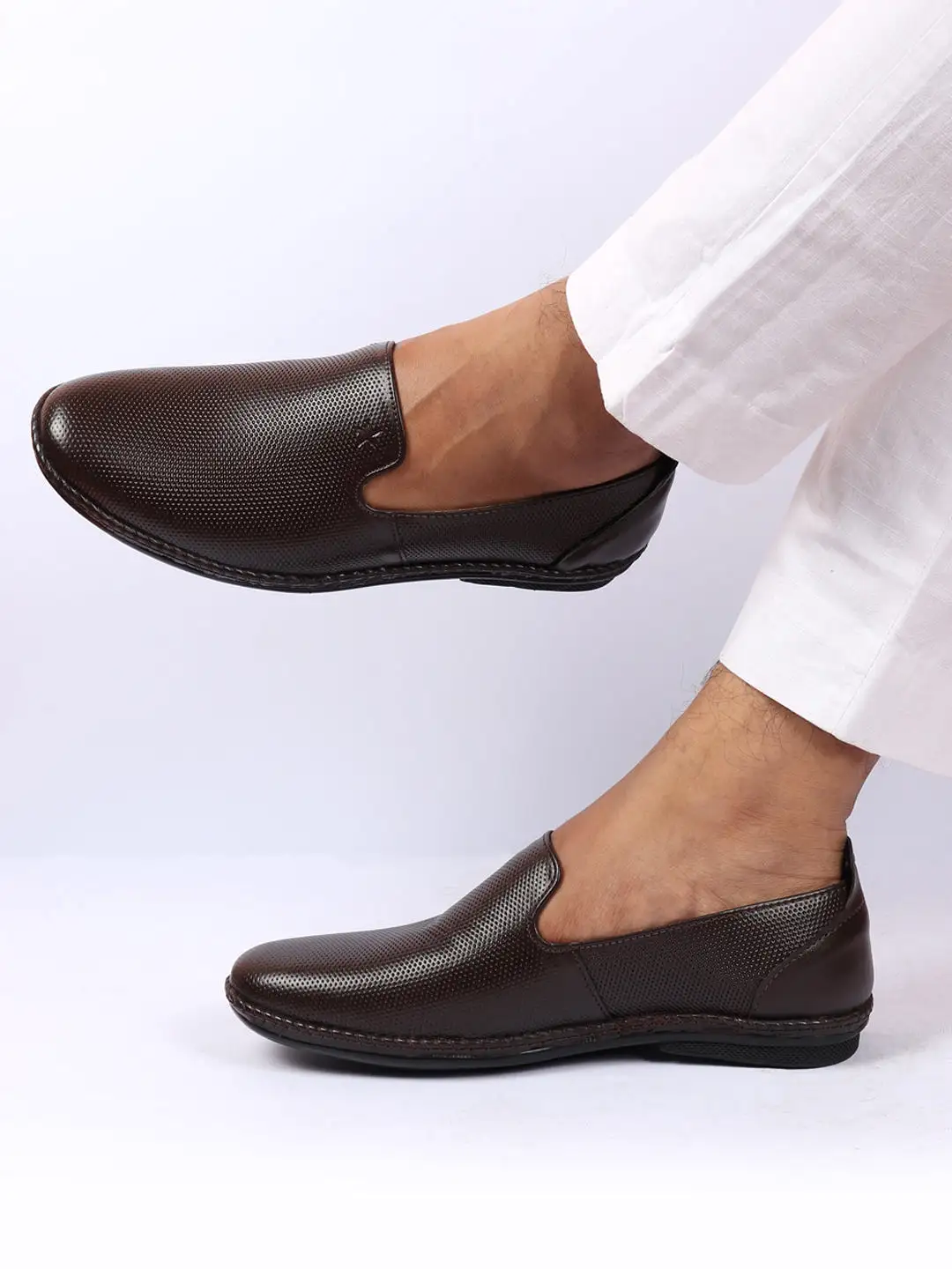 Men Brown Cap Toe Formal/Office Leather Prom Slip On Shoes