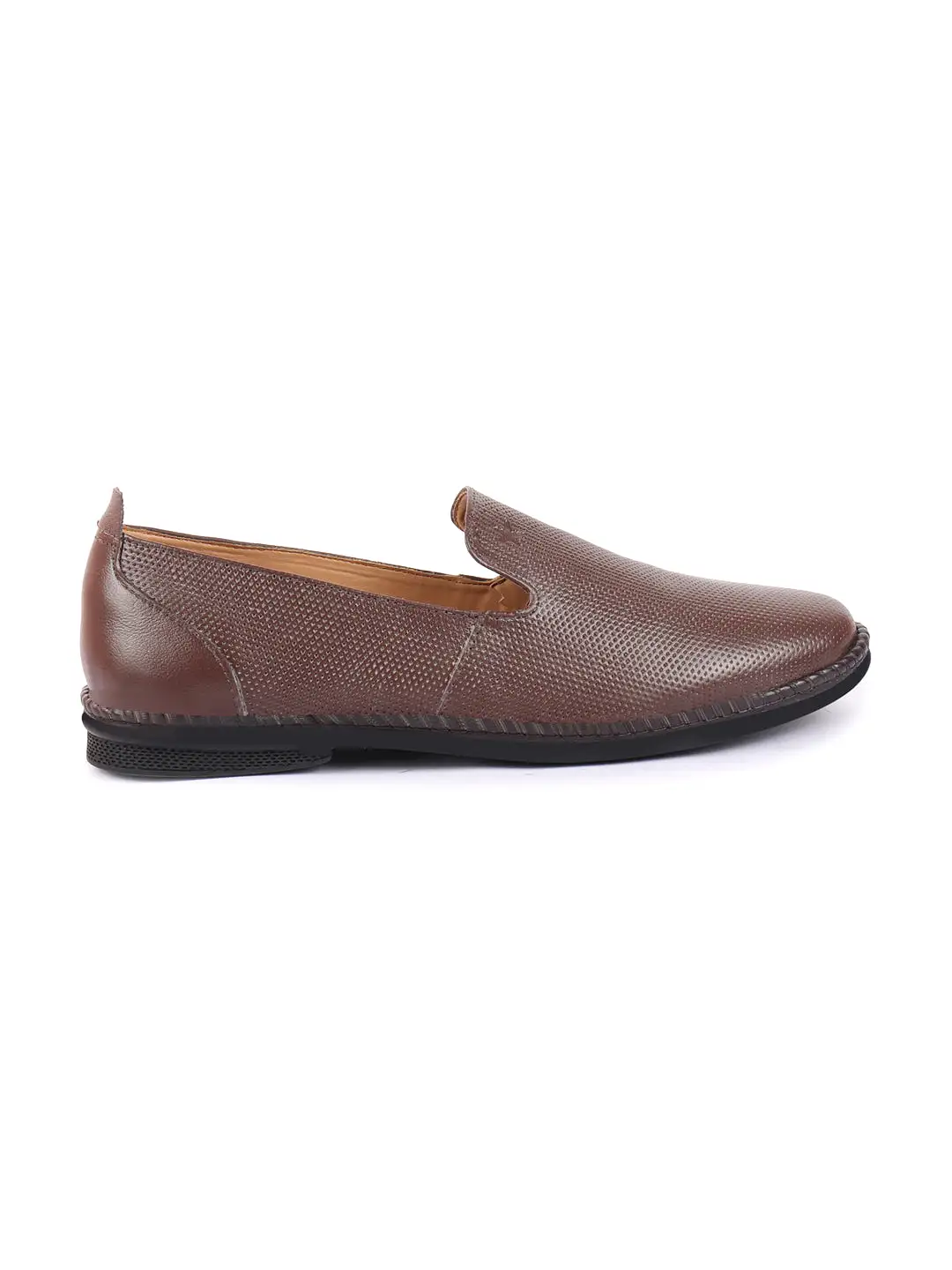 Men Brown Cap Toe Formal/Office Leather Prom Slip On Shoes