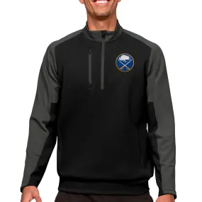 Men's Buffalo Sabres Antigua Black/Charcoal Quarter-Zip Pullover Top