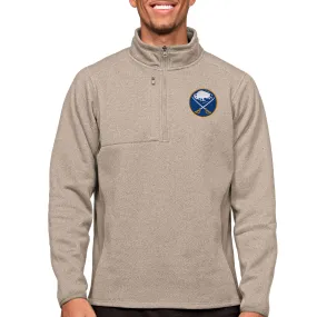 Men's Buffalo Sabres Antigua Oatmeal Course Quarter-Zip Pullover Top