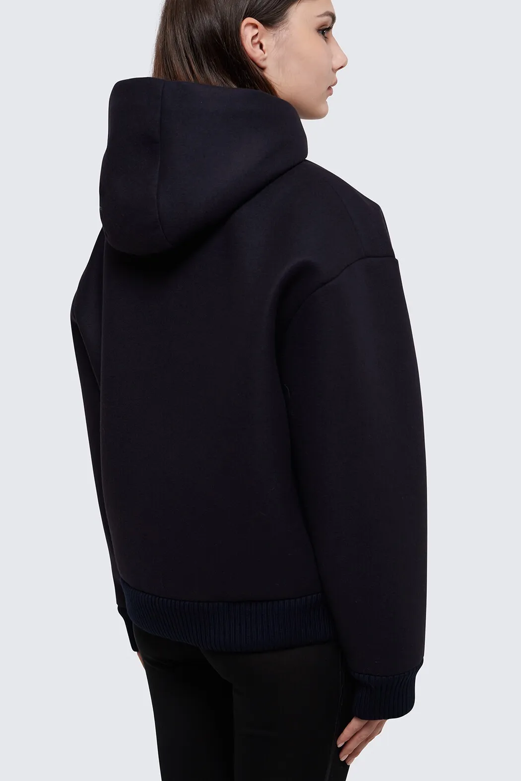 MiuMiu  |Wool Long Sleeves Plain Logo Hoodies & Sweatshirts