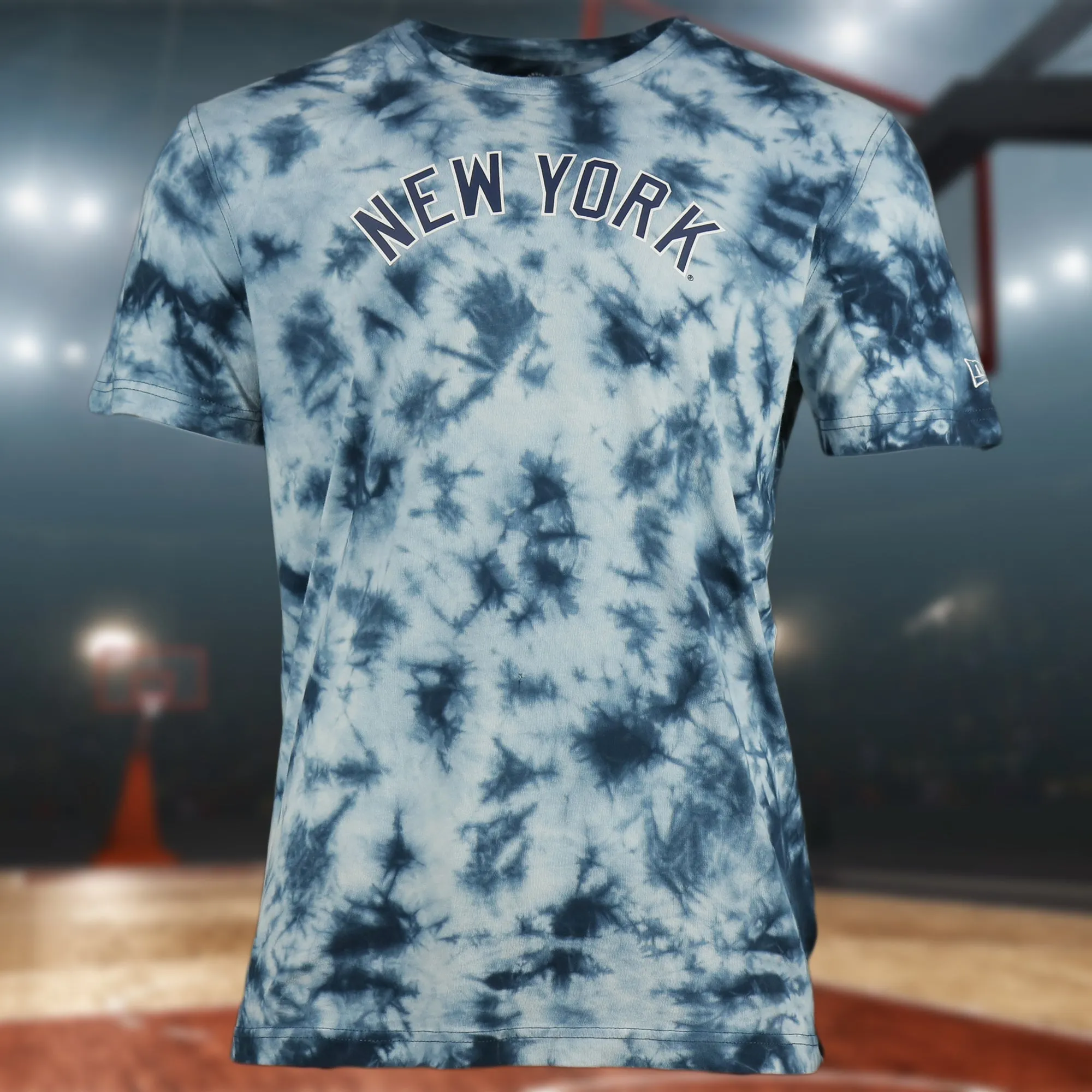 New York Yankees Current New York Wordmark Tie-Dye MLB T-Shirt | Navy Blue Tie-Dye T-shirt