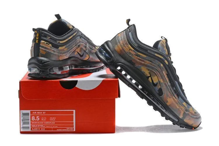 Nike Air Max 97 Camouplage Army Green Black Shoes Sale Size US 7, 8, 8.5, 9, 10, 11