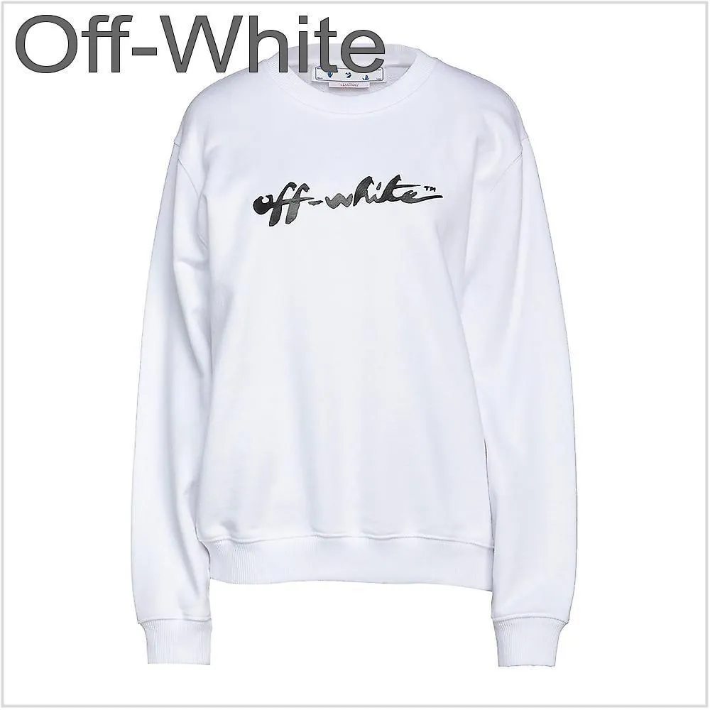 Off-White  |Long Sleeves Cotton Logo Hoodies & Sweatshirts