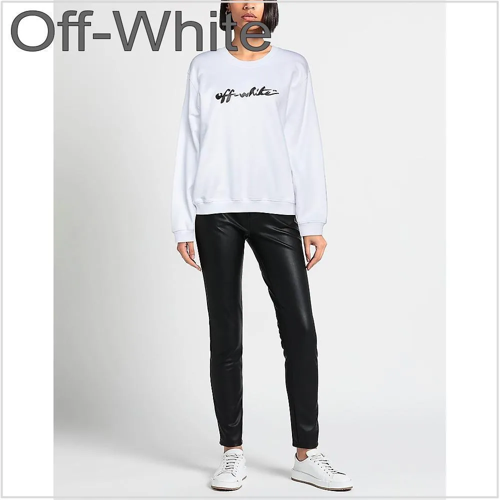 Off-White  |Long Sleeves Cotton Logo Hoodies & Sweatshirts