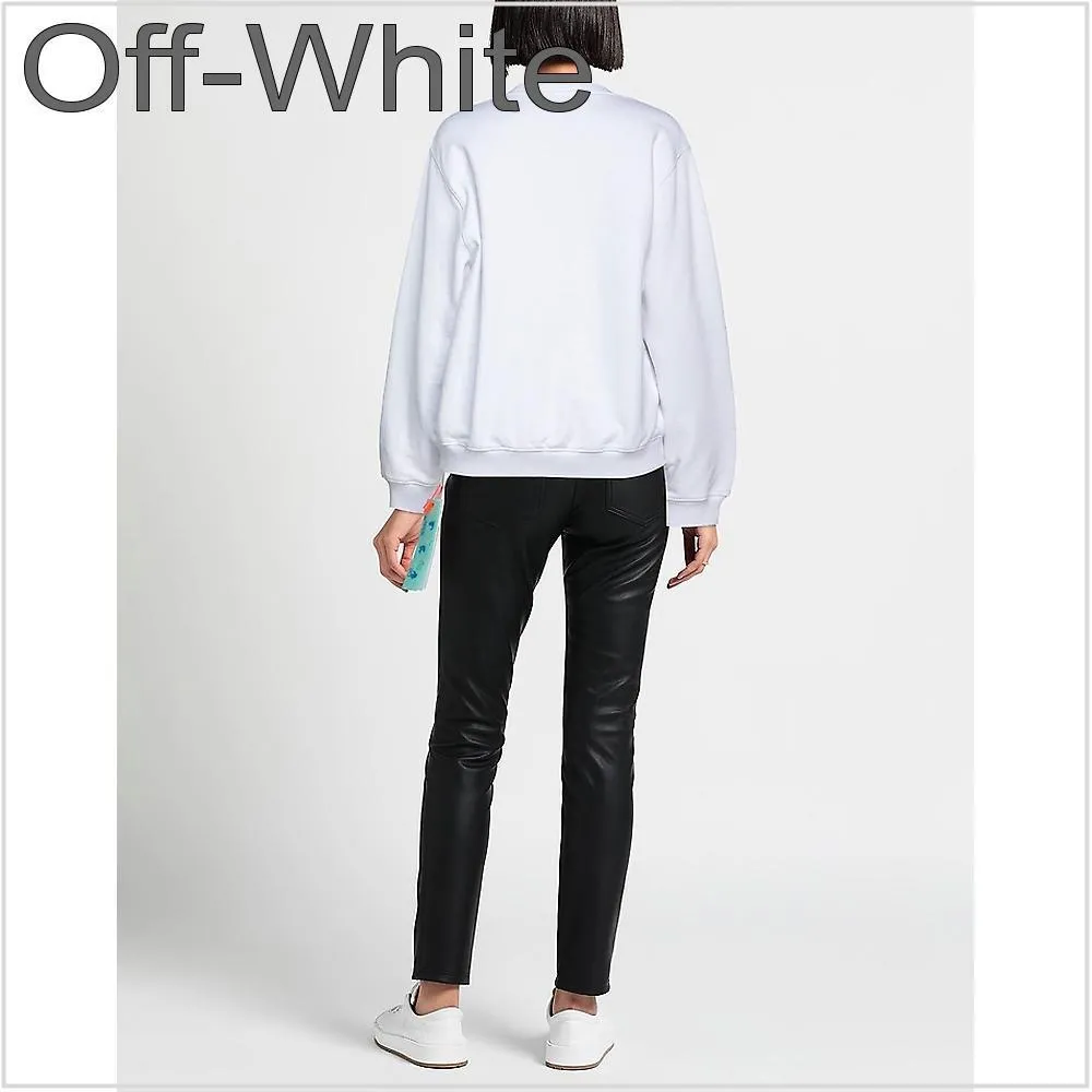 Off-White  |Long Sleeves Cotton Logo Hoodies & Sweatshirts