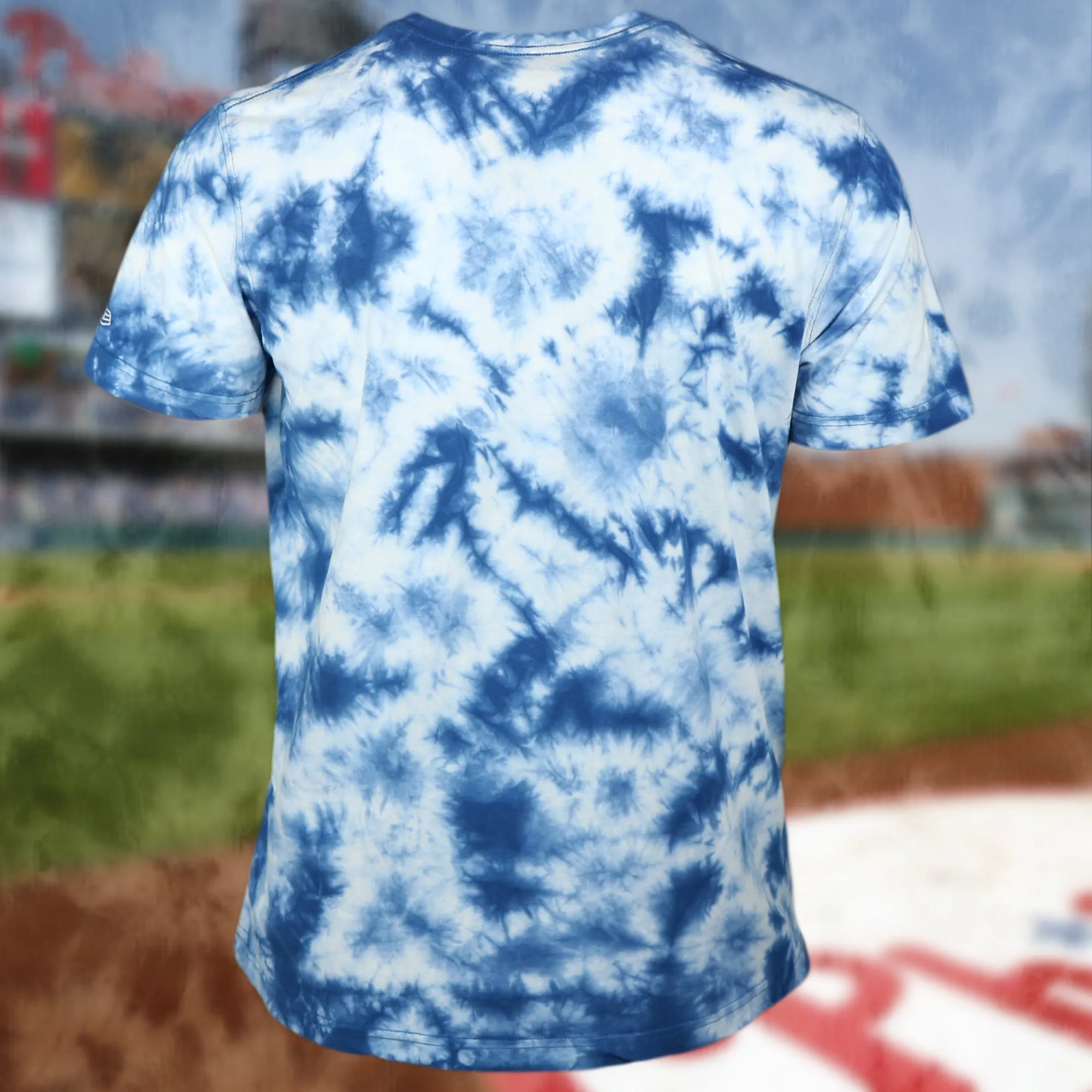 Philadelphia Phillies Current Phillies Wordmark Tie-Dye MLB T-Shirt | Royal Blue Tie-Dye T-shirt