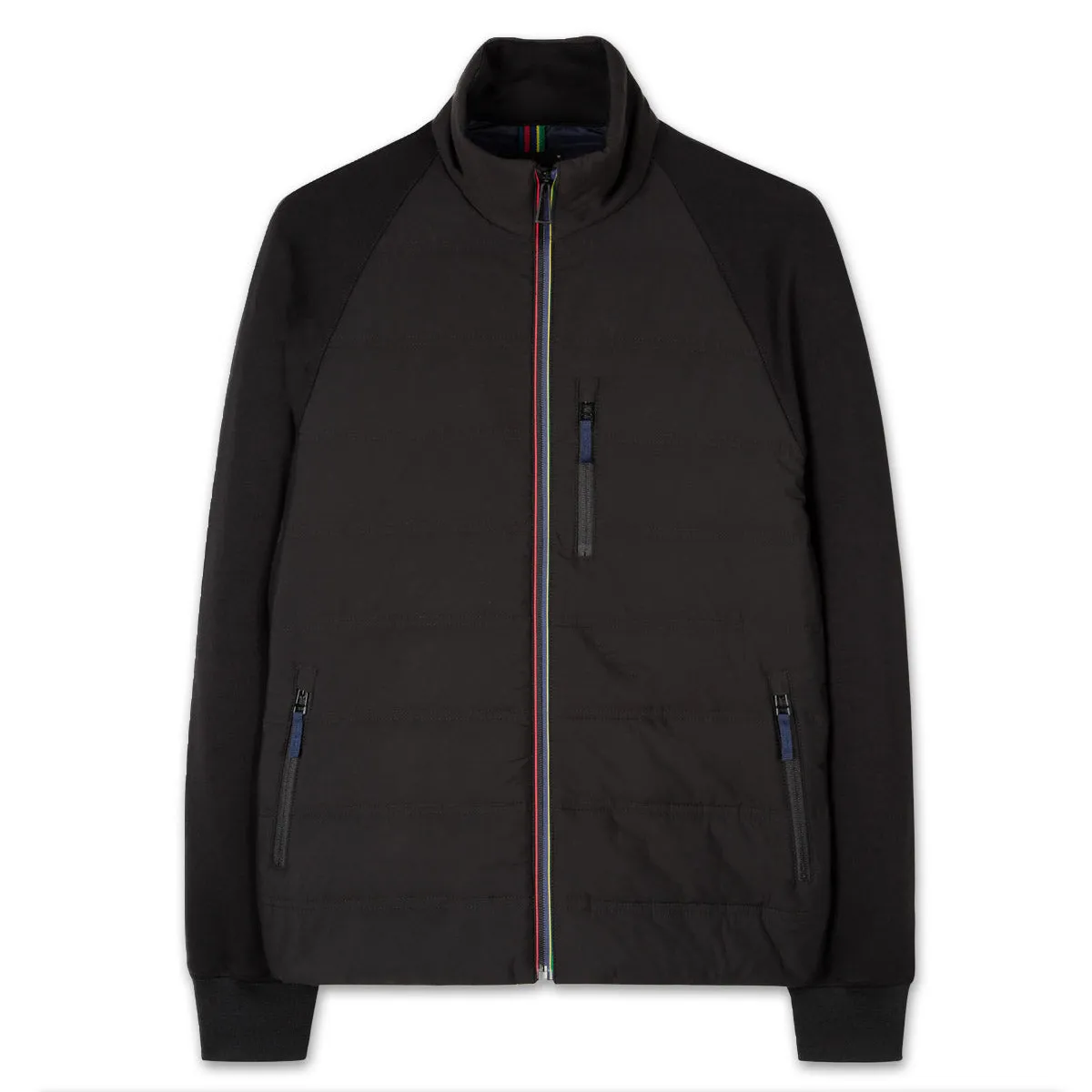 PS Paul Smith - 'Sports Stripe' Mixed Media Jacket in Black