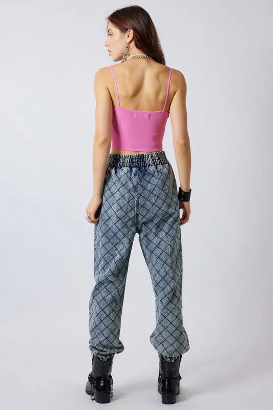 Quilting Stitch Jogger Pants