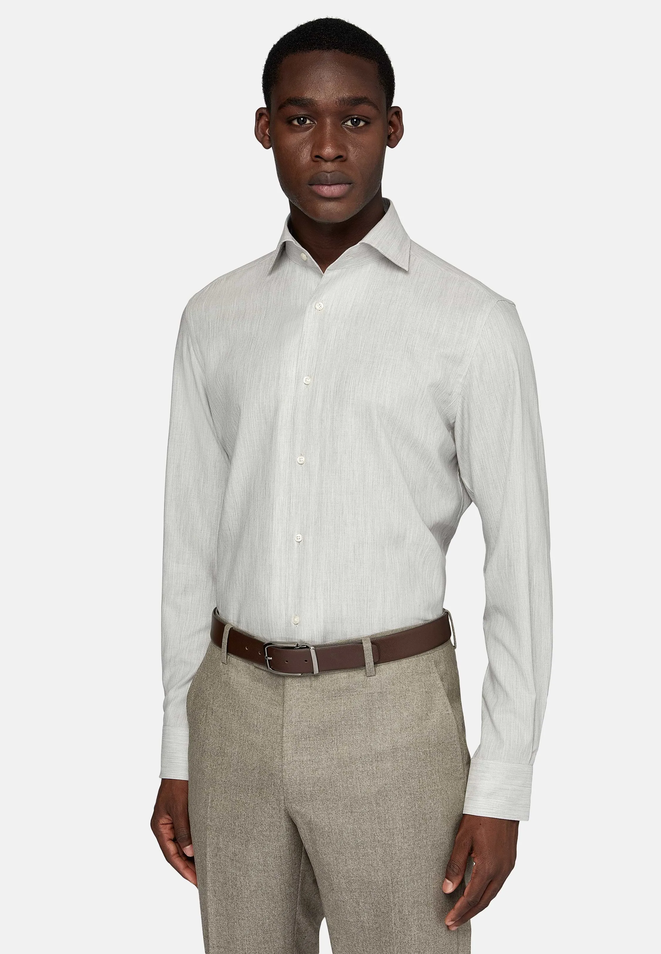 Regular Fit Honeycomb Cotton Shirt