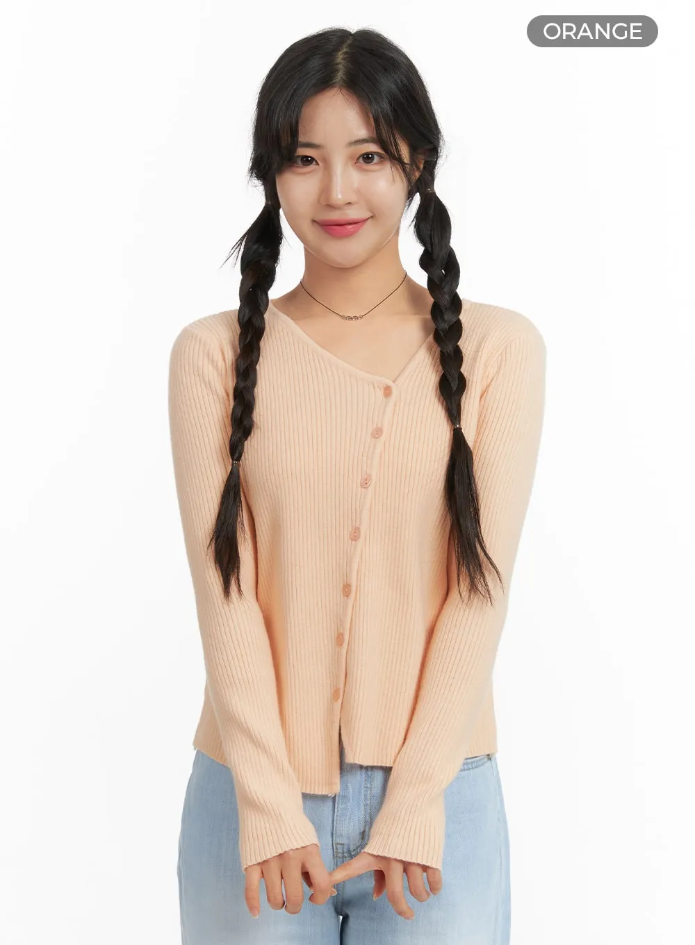 Ribbed Unbalanced Knit Cardigan OM427