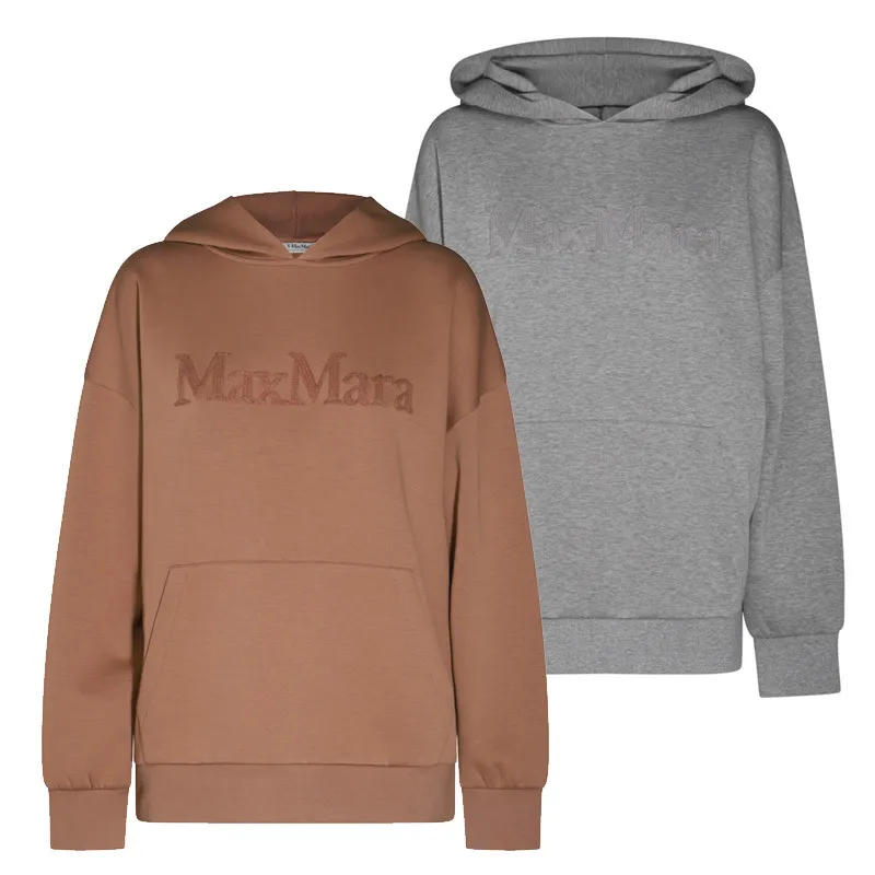 S Max Mara  |Sweat Plain Cotton Logo Hoodies & Sweatshirts