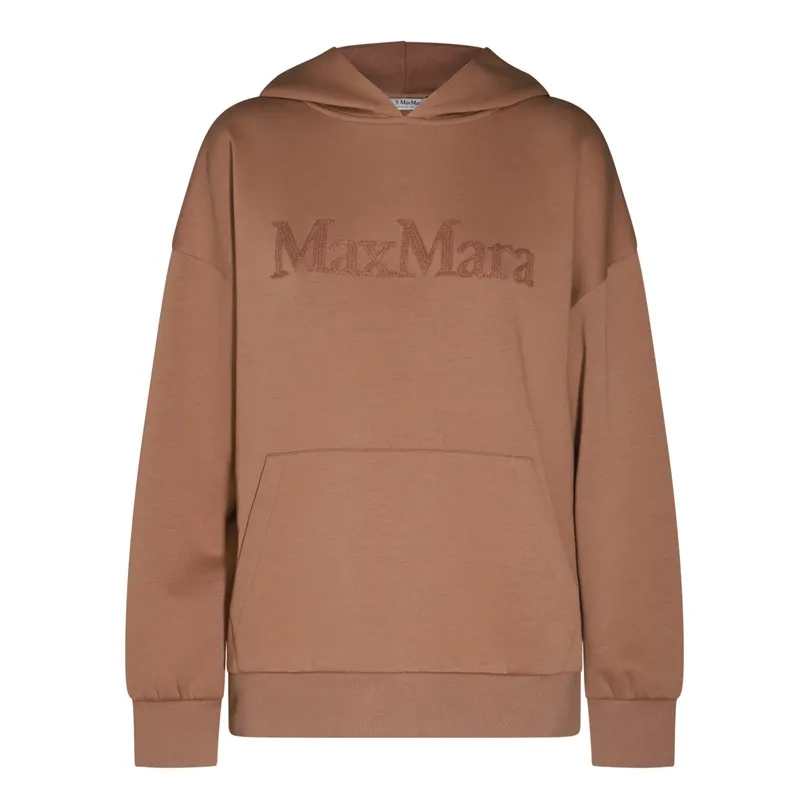 S Max Mara  |Sweat Plain Cotton Logo Hoodies & Sweatshirts