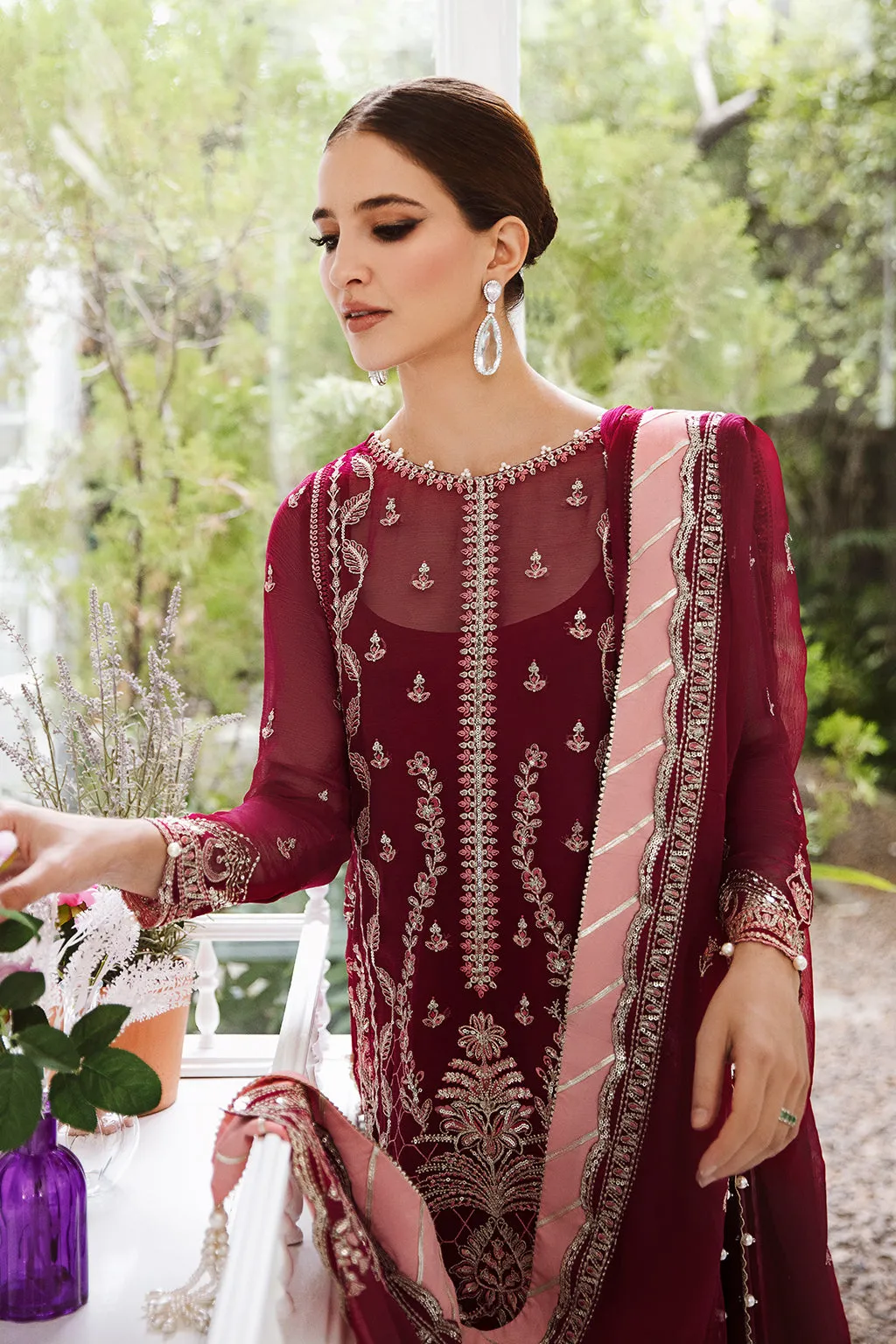 Saad Shaikh Ella Unstitched Embroidered Luxury Chiffon 3Pc Suit DSG-02