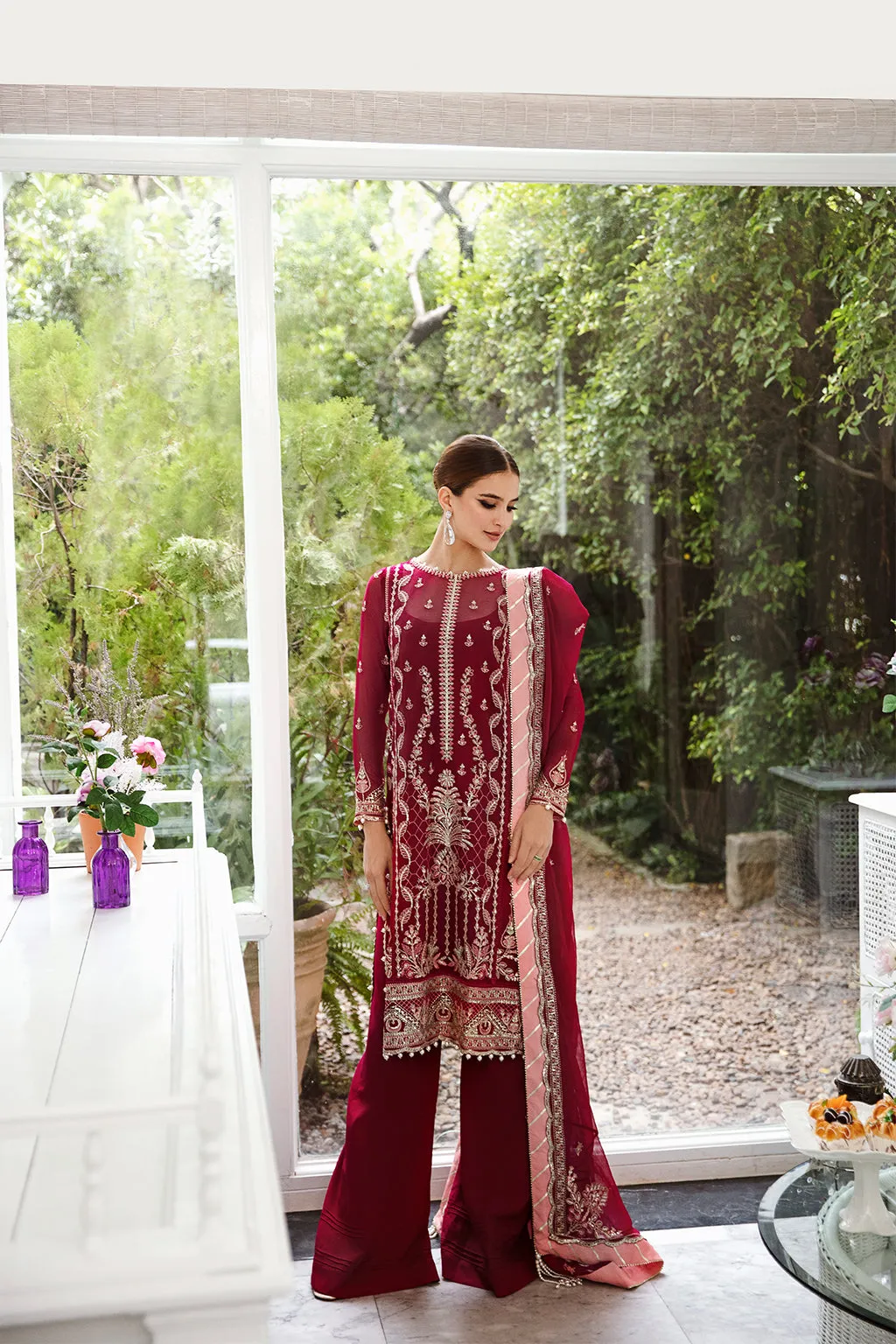 Saad Shaikh Ella Unstitched Embroidered Luxury Chiffon 3Pc Suit DSG-02