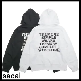 sacai  |Unisex Long Sleeves Cotton Logo Designers Hoodies