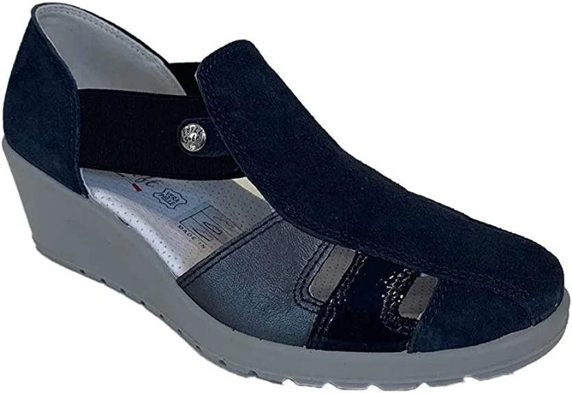 SANDALO CON ZEPPA ENVAL SOFT DONNA CAPRA BLU NOTTE SCAMOSCIATO 5260400