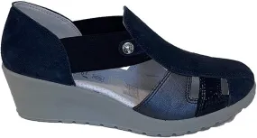 SANDALO CON ZEPPA ENVAL SOFT DONNA CAPRA BLU NOTTE SCAMOSCIATO 5260400