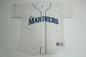 Seattle Mariners Vintage 90's Russell Made in USA Stitched Button Up Jersey