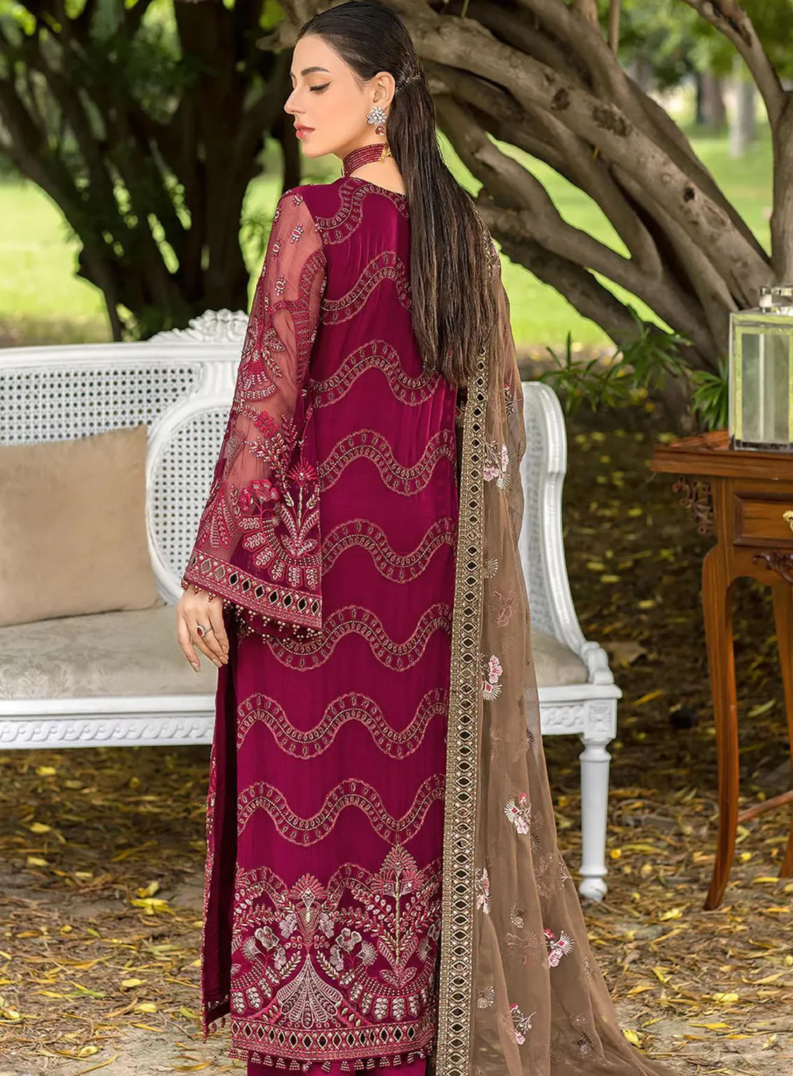 Shafaq By Flossie Embroidered Chiffon Unstitched 3 Piece Suit - 709 Lustrous