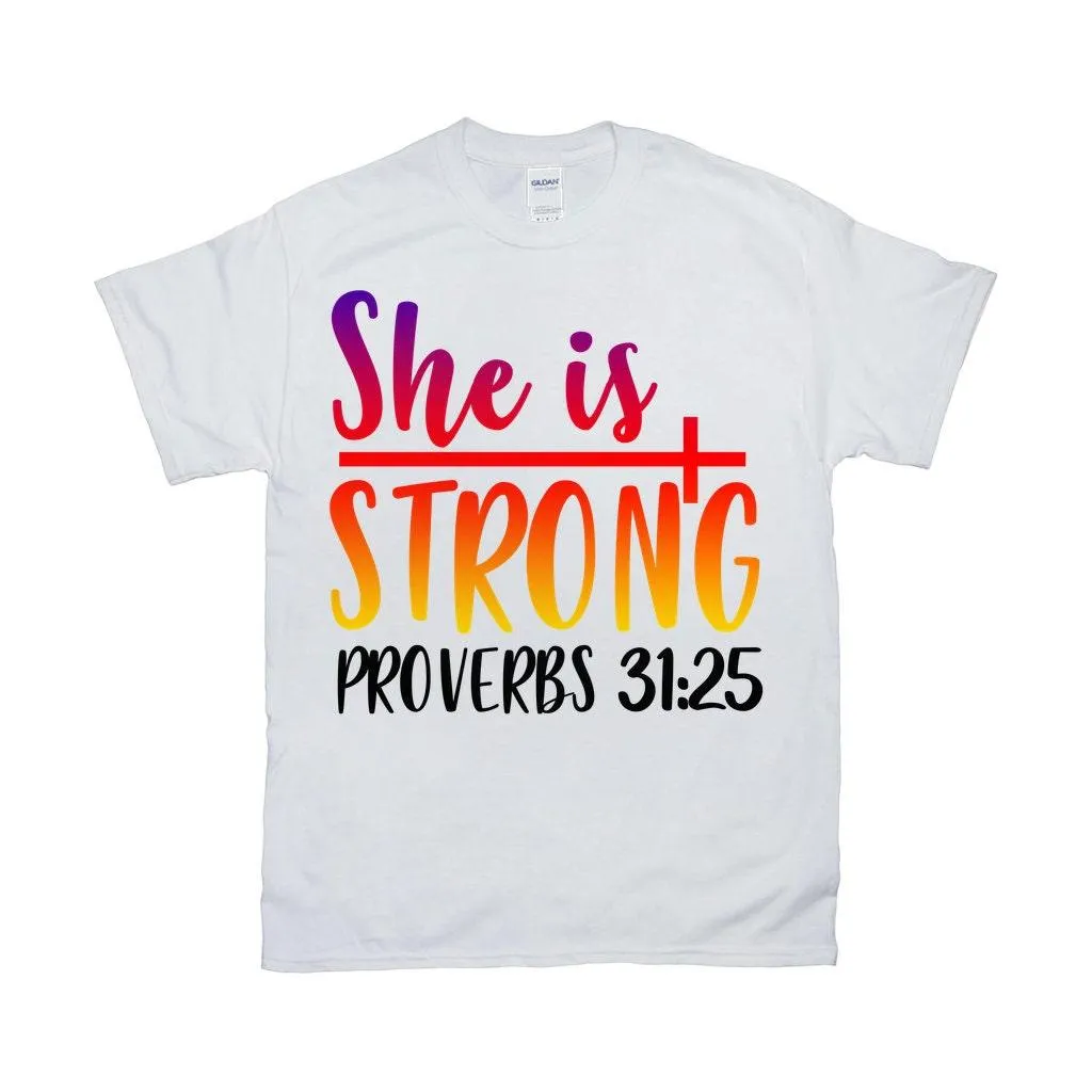 She is Strong Shirt, She Is Strong, Proverbs, Christian Shirts, Christian Tee, Jesus Shirt, Scripture Shirt, Girl Power, Strong 