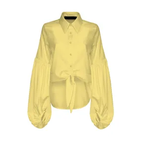 SHORT SHIRT WITH BOW Woman Yellow