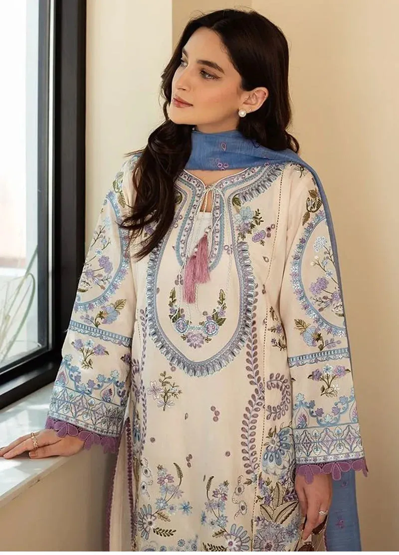 Siraa by Sadaf Fawad Khan Embroidered Lawn Unstitched 3Pc Suit - DALIA (B)