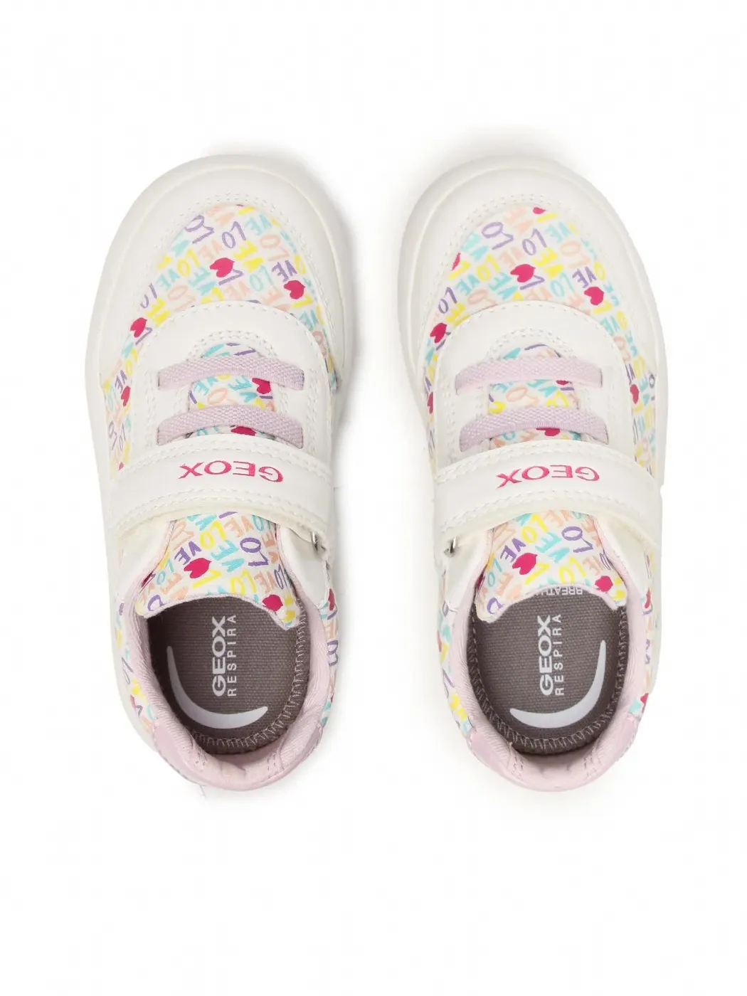 SNEAKERS GEOX BABY B GISLI G. A - TELA STAMP.+GBK WHITE/PINK tg. 24,25,26 B021MA 0AW54 C0406