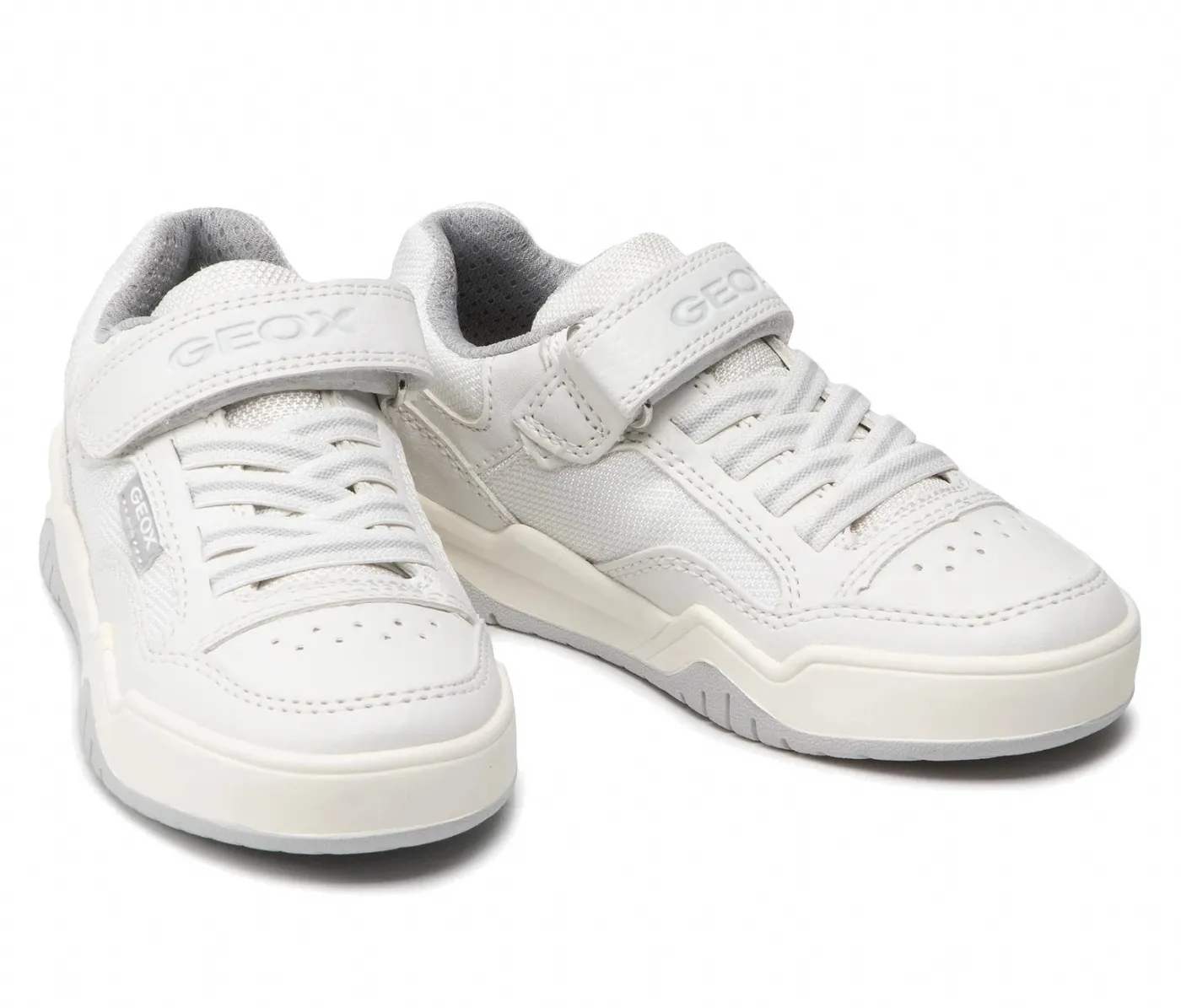 SNEAKERS GEOX JUNIOR J PERTH B. B - GBK BOTT.+NYLON WHITE/LT GREY J167RB 0FEFU C1236 TG:28,29,30,31,32,33,34,35