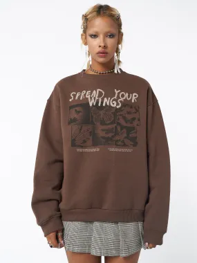 Spread Your Wings Brown Sweatshirt