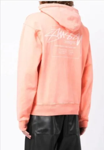 STUSSY  |Collaboration Long Sleeves Cotton Logo Skater Style Hoodies