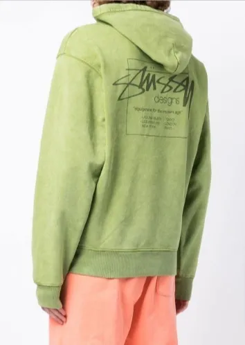 STUSSY  |Collaboration Long Sleeves Cotton Logo Skater Style Hoodies