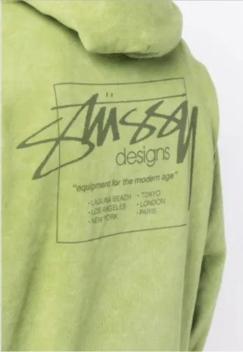 STUSSY  |Collaboration Long Sleeves Cotton Logo Skater Style Hoodies