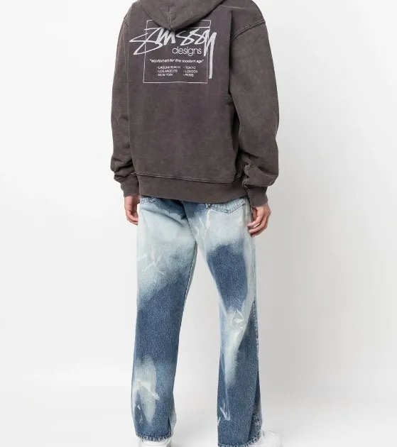 STUSSY  |Collaboration Long Sleeves Cotton Logo Skater Style Hoodies