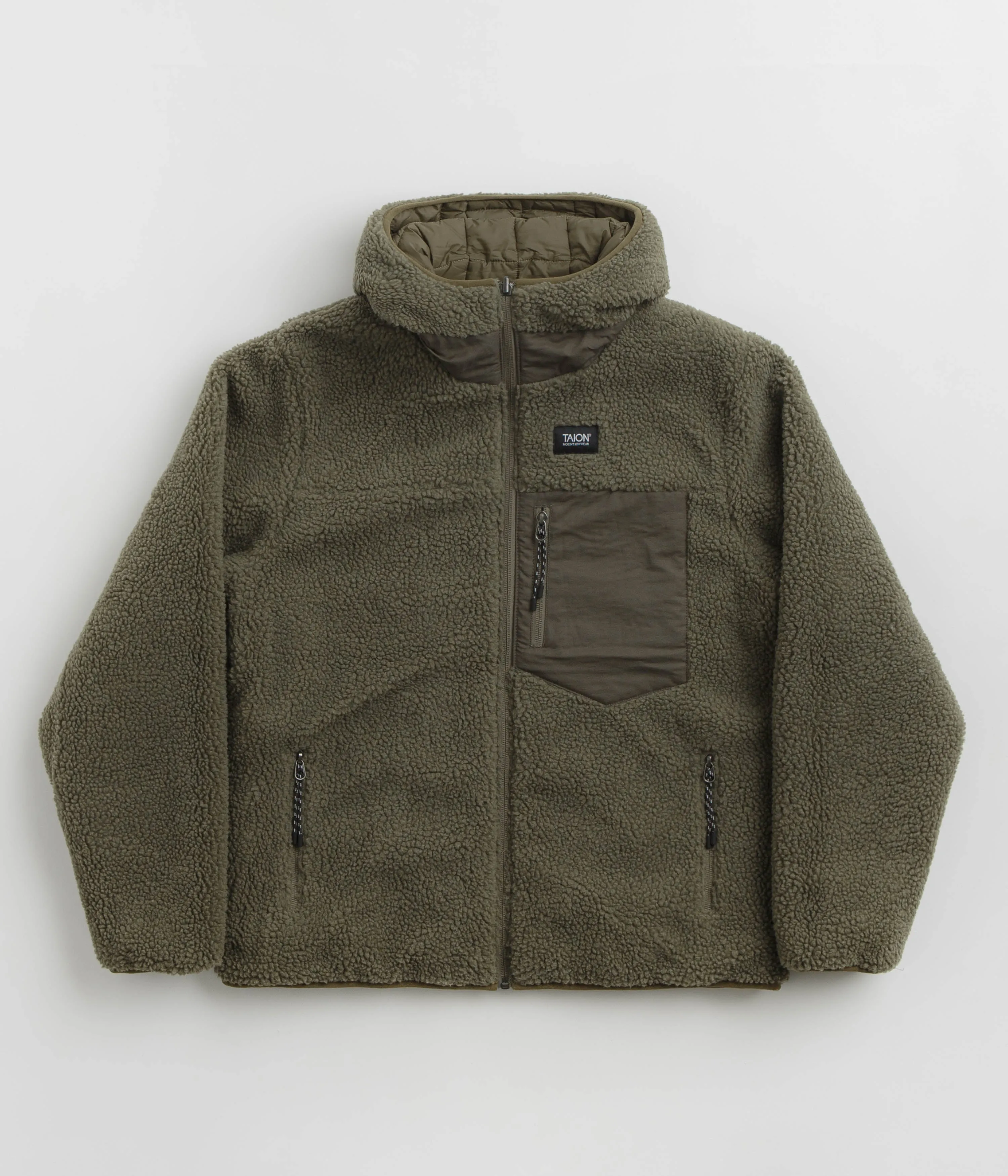 Taion Down x Boa Reversible Hooded Jacket - Olive / Dark Olive