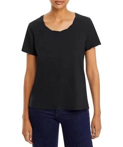 Three Dots Womens Split Hem Scoop Neck Pullover Top