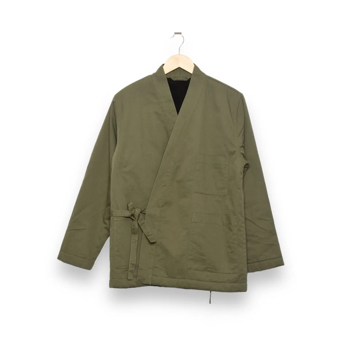 Universal Works Reversible Kyoto Work Jacket 29146 Twill/Sherpa light olive