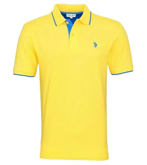 U.S. POLO ASSN. Men's polo shirt, basic shirt, cotton shirt, short-sleeved shirt, 197 63899 52520 yellow or orange