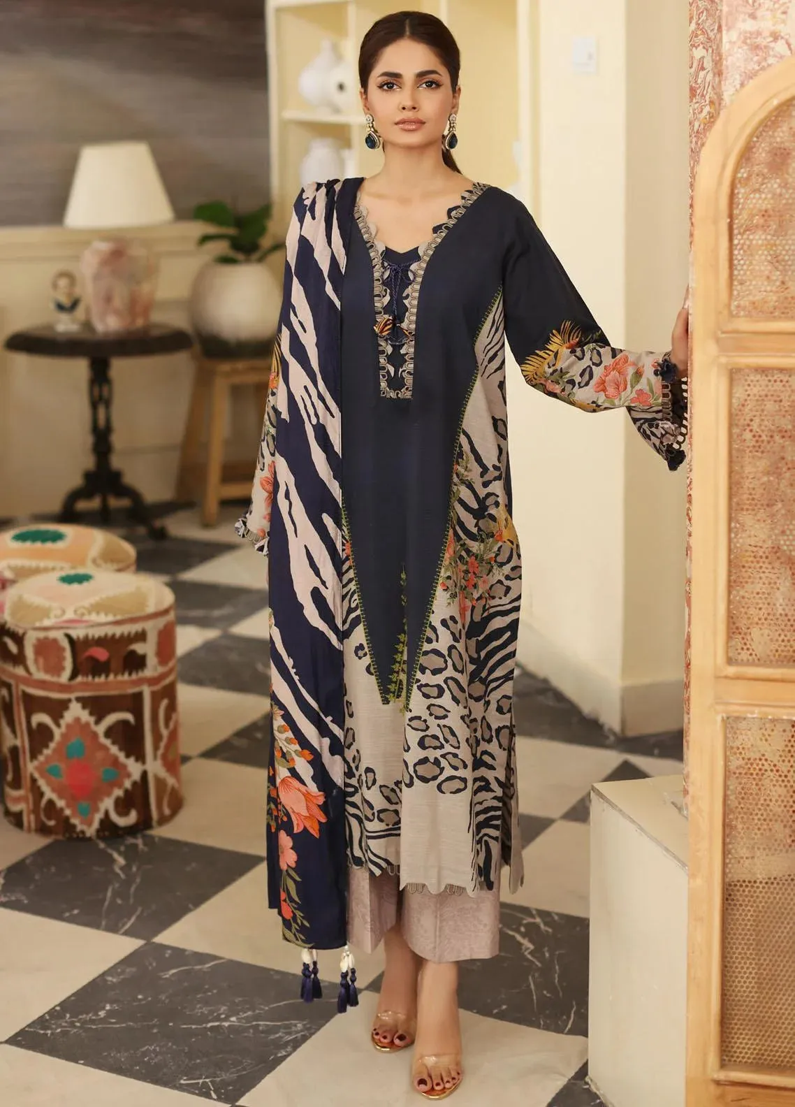 Virsa by Charizma Unstitched Embroidered Khaddar 3 Piece Suit CVW3-05